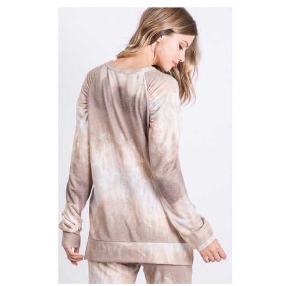 NWT First Love French Terry Tie-Dye long-sleeved top. - Picture 7 of 10